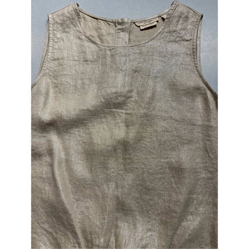 Christian Siriano NY shimmer blouse 100% linen Small - Picture 3 of 4